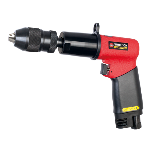 SUNTECH SM-709R 3/8" Reversible Pneumatic Angle Drill | 1,800 RPM, Compact Head, Rear Exhaust For Tight Spaces
